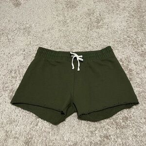 Alternative Apparel Elastic Waist Drawcord Pull-On Lounge Shorts Green Medium
